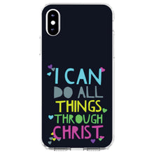 DistinctInk® Clear Shockproof Hybrid Case for Apple iPhone / Samsung Galaxy / Google Pixel - I Can Do All Things Through Christ