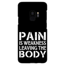 DistinctInk® Hard Plastic Snap-On Case for Apple iPhone or Samsung Galaxy - Pain is Weakness Leaving the Body