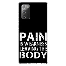 DistinctInk® Clear Shockproof Hybrid Case for Apple iPhone / Samsung Galaxy / Google Pixel - Pain is Weakness Leaving the Body