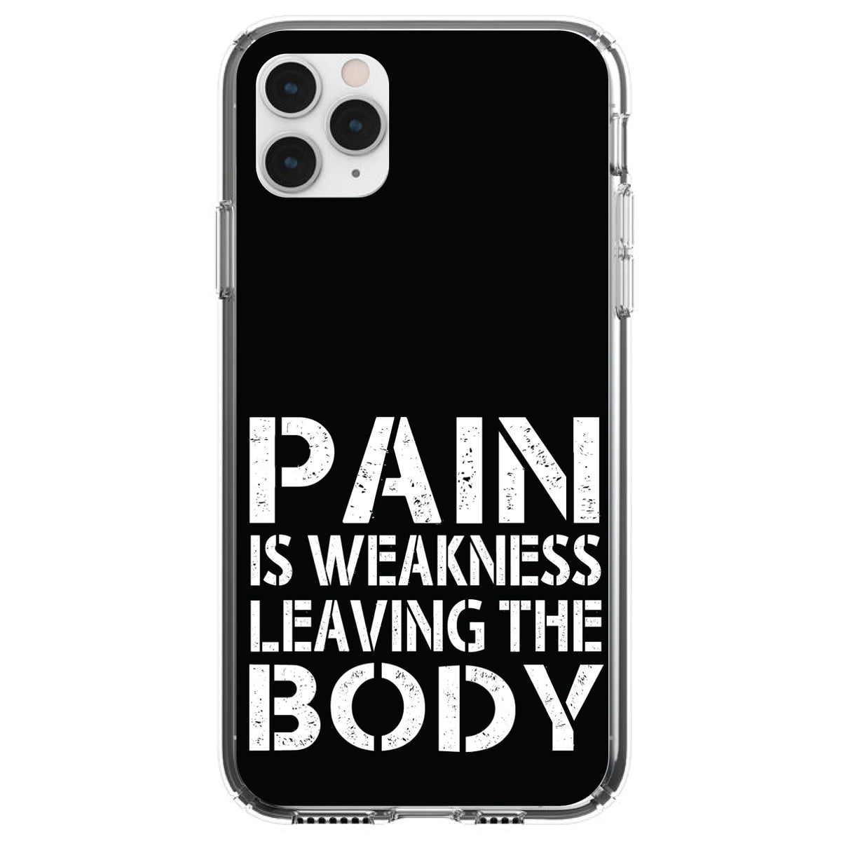Pain is Weakness Leaving the Body Clear Shockproof iPhone Case