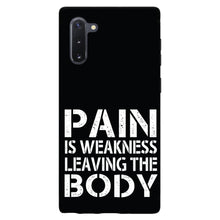 DistinctInk® Hard Plastic Snap-On Case for Apple iPhone or Samsung Galaxy - Pain is Weakness Leaving the Body