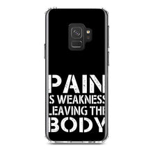 DistinctInk® Clear Shockproof Hybrid Case for Apple iPhone / Samsung Galaxy / Google Pixel - Pain is Weakness Leaving the Body