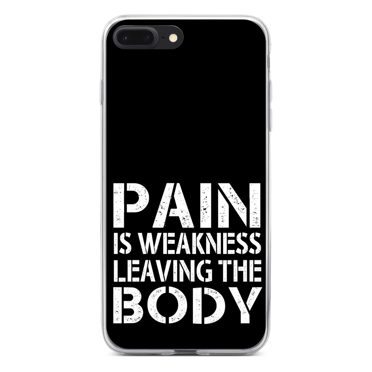 Pain is Weakness Leaving the Body Clear Shockproof iPhone Case, view 6