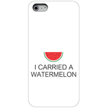 DistinctInk® Hard Plastic Snap-On Case for Apple iPhone or Samsung Galaxy - I Carried A Watermelon