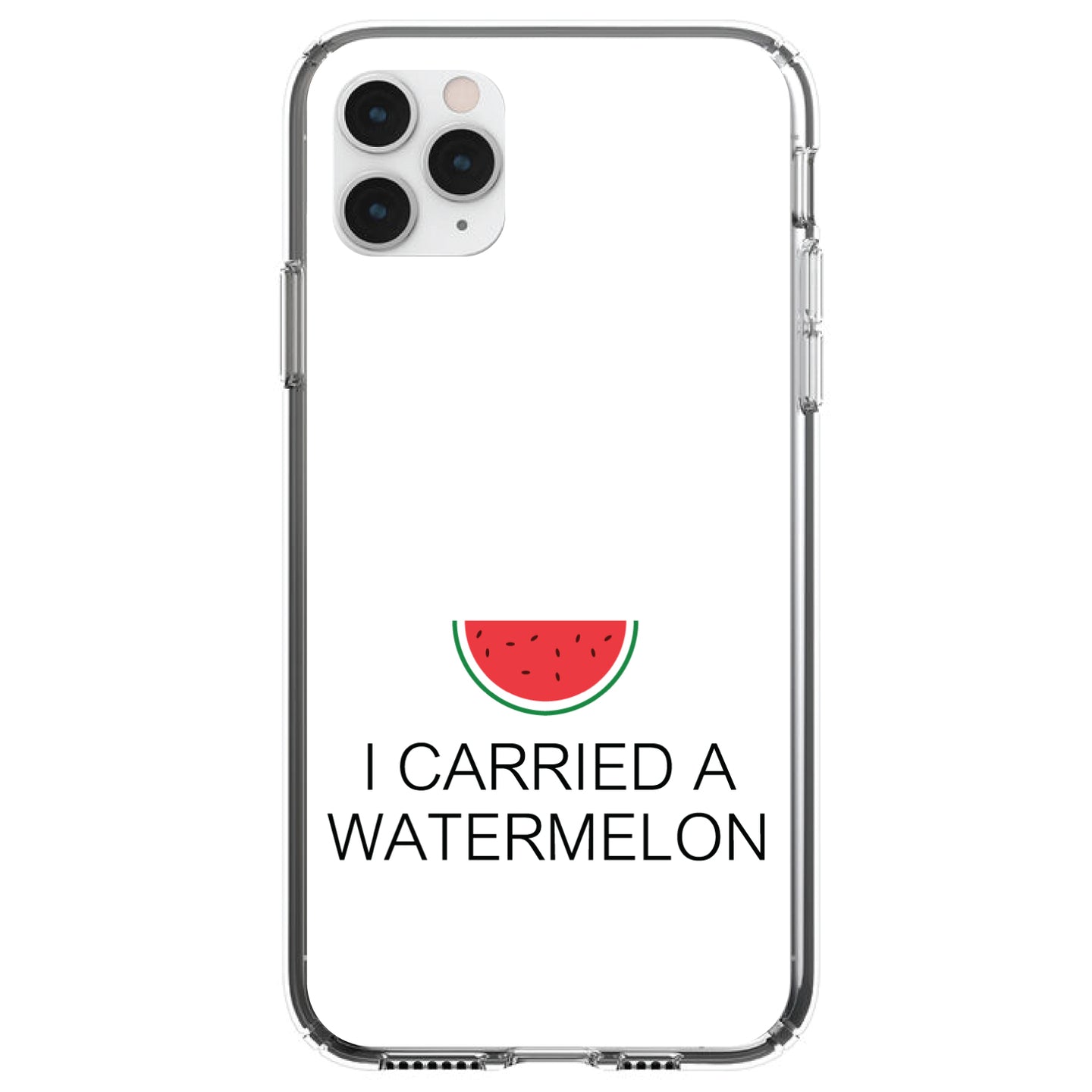 DistinctInk® Clear Shockproof Hybrid Case for Apple iPhone / Samsung Galaxy / Google Pixel - I Carried A Watermelon