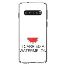 DistinctInk® Clear Shockproof Hybrid Case for Apple iPhone / Samsung Galaxy / Google Pixel - I Carried A Watermelon