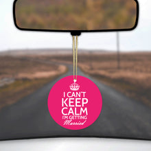 DistinctInk® Hanging Ceramic Christmas Tree Ornament with Gold String - Great Gift / Present - 2 3/4 inch Diameter - Can't Keep Calm I'm Getting Married