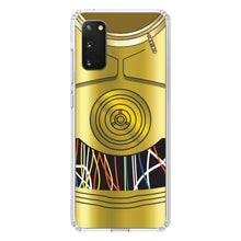 DistinctInk® Clear Shockproof Hybrid Case for Apple iPhone / Samsung Galaxy / Google Pixel - C3PO-inspired gold with wires