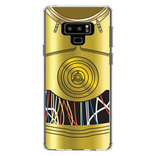DistinctInk® Clear Shockproof Hybrid Case for Apple iPhone / Samsung Galaxy / Google Pixel - C3PO-inspired gold with wires