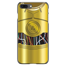 DistinctInk® Hard Plastic Snap-On Case for Apple iPhone or Samsung Galaxy - C3PO-inspired gold with wires
