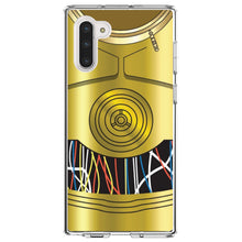DistinctInk® Clear Shockproof Hybrid Case for Apple iPhone / Samsung Galaxy / Google Pixel - C3PO-inspired gold with wires