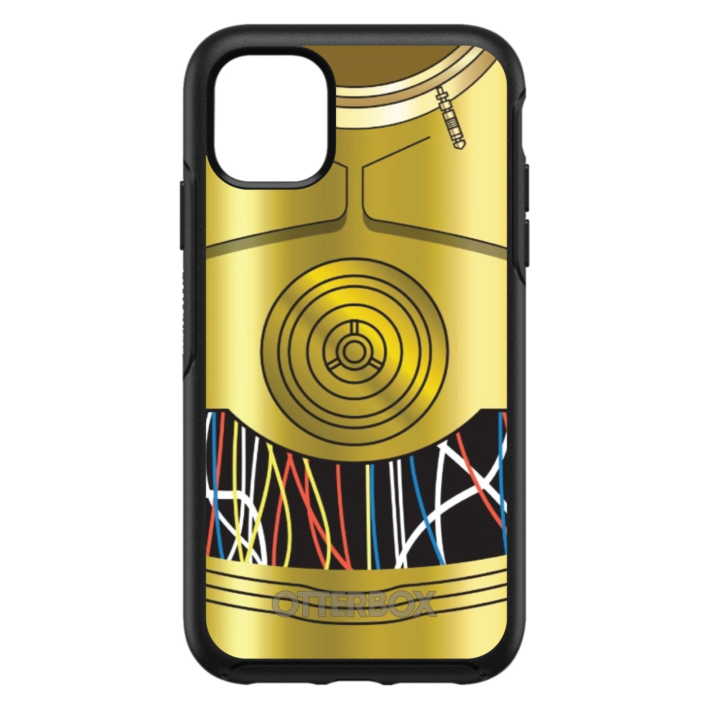 DistinctInk™ OtterBox Symmetry Series Case for Apple iPhone / Samsung Galaxy / Google Pixel - C3PO-inspired gold with wires