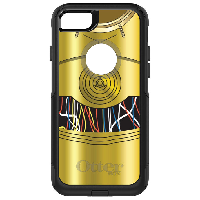 DistinctInk OtterBox Commuter Series Case for Apple iPhone or Samsung Galaxy - C3PO-inspired gold with wires
