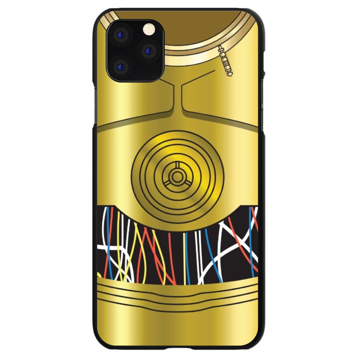 DistinctInk® Hard Plastic Snap-On Case for Apple iPhone or Samsung Galaxy - C3PO-inspired gold with wires