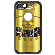 DistinctInk™ OtterBox Defender Series Case for Apple iPhone / Samsung Galaxy / Google Pixel - C3PO-inspired gold with wires