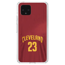 DistinctInk® Clear Shockproof Hybrid Case for Apple iPhone / Samsung Galaxy / Google Pixel - Cleveland 23 Jersey