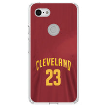 DistinctInk® Clear Shockproof Hybrid Case for Apple iPhone / Samsung Galaxy / Google Pixel - Cleveland 23 Jersey