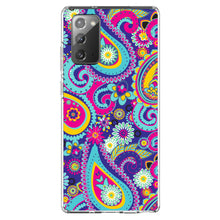 DistinctInk® Clear Shockproof Hybrid Case for Apple iPhone / Samsung Galaxy / Google Pixel - Hot Blue Yellow Pink Paisley