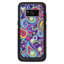 DistinctInk™ OtterBox Commuter Series Case for Apple iPhone or Samsung Galaxy - Hot Blue Yellow Pink Paisley