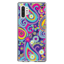 DistinctInk® Clear Shockproof Hybrid Case for Apple iPhone / Samsung Galaxy / Google Pixel - Hot Blue Yellow Pink Paisley