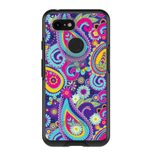 DistinctInk™ OtterBox Symmetry Series Case for Apple iPhone / Samsung Galaxy / Google Pixel - Hot Blue Yellow Pink Paisley