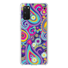 DistinctInk® Clear Shockproof Hybrid Case for Apple iPhone / Samsung Galaxy / Google Pixel - Hot Blue Yellow Pink Paisley