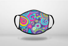 Hot Blue Yellow Pink Paisley - 3-Ply Reusable Soft Face Mask Covering, Unisex, Cotton Inner Layer