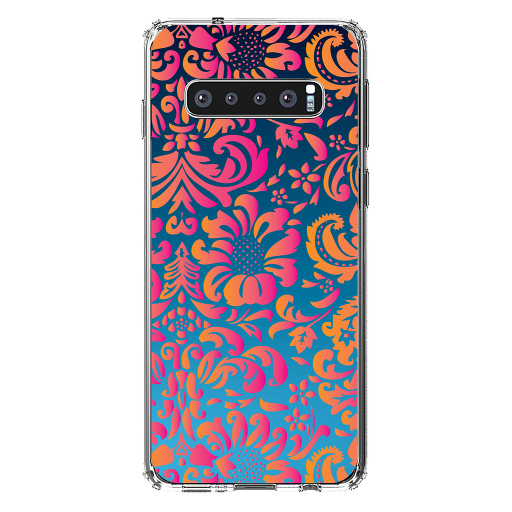 Pink Orange Blue Flower Floral Clear Shockproof iPhone Case, view 16