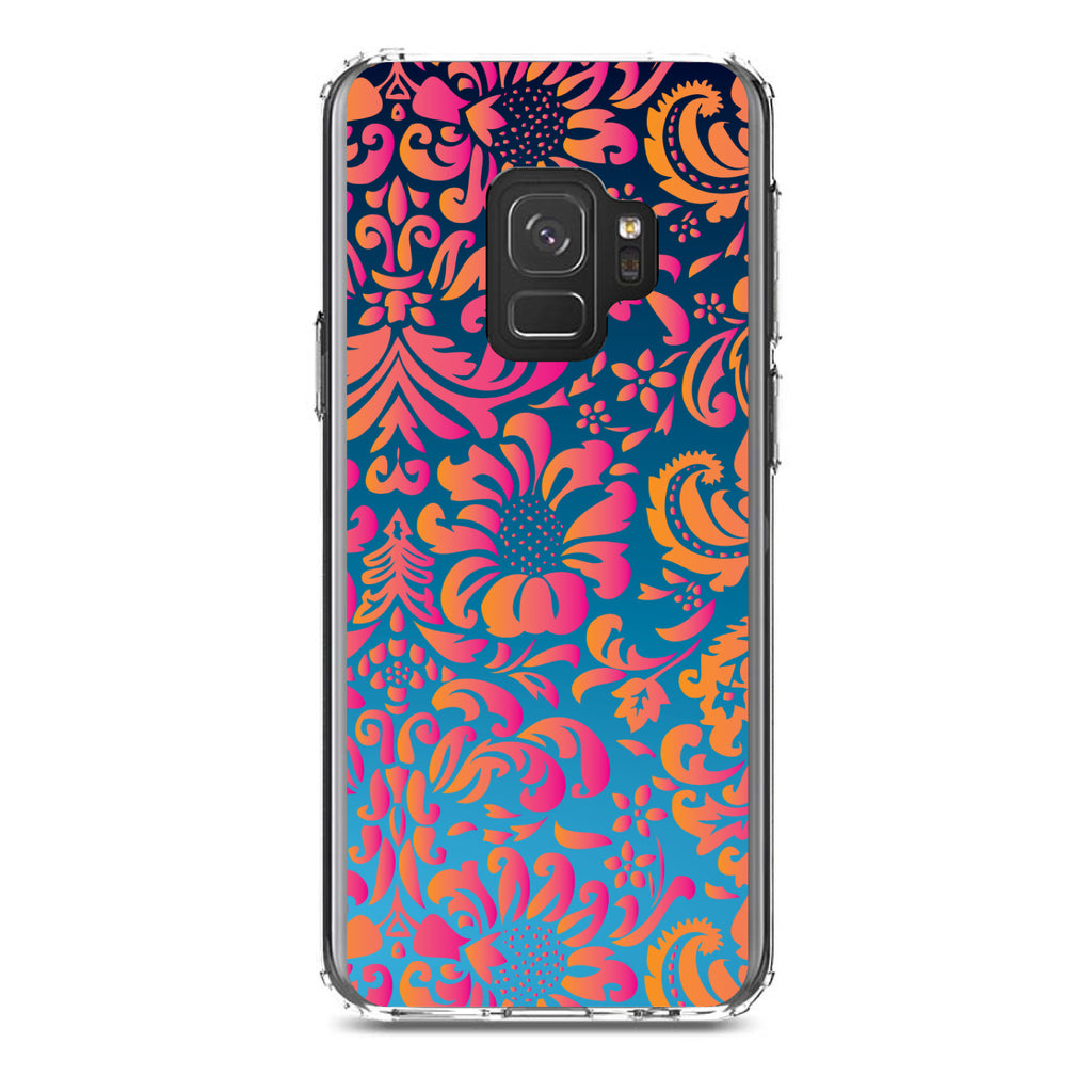Pink Orange Blue Flower Floral Clear Shockproof iPhone Case, view 19