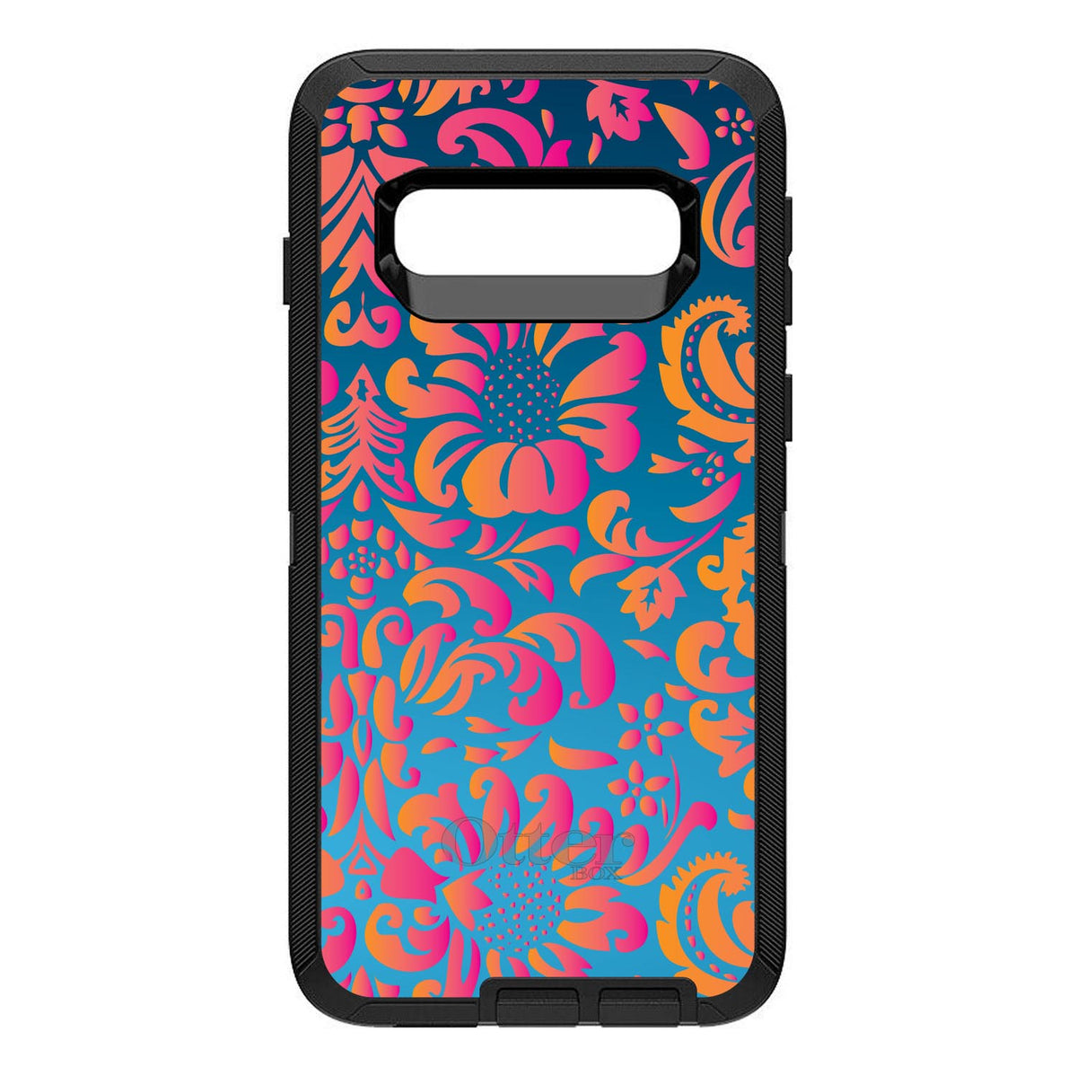 Pink Orange Blue Flower Floral OtterBox Defender Case for iPhone & Galaxy, view 6