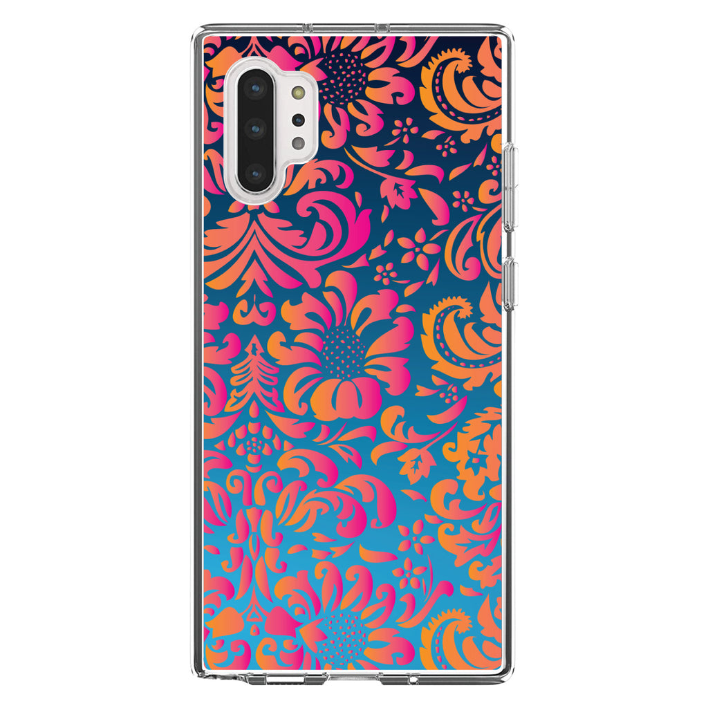 Pink Orange Blue Flower Floral Clear Shockproof iPhone Case, view 10
