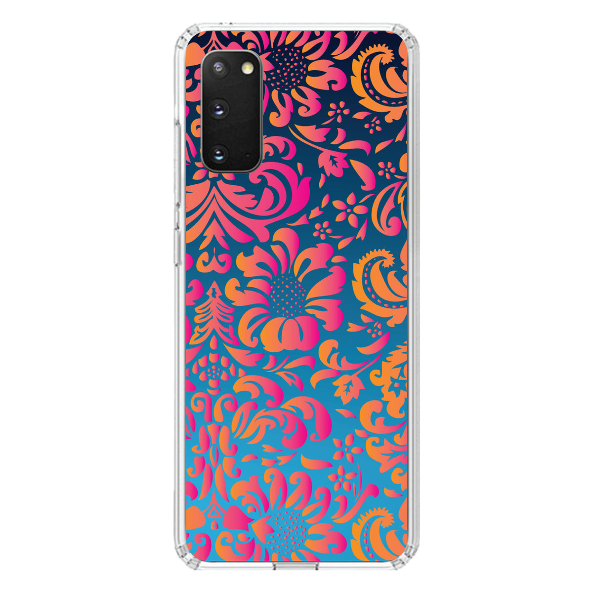 Pink Orange Blue Flower Floral Clear Shockproof iPhone Case, view 14