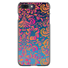DistinctInk® Hard Plastic Snap-On Case for Apple iPhone or Samsung Galaxy - Pink Orange Blue Flower Floral