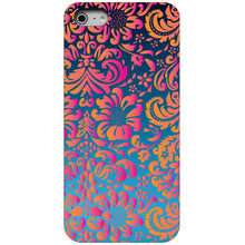 DistinctInk® Hard Plastic Snap-On Case for Apple iPhone or Samsung Galaxy - Pink Orange Blue Flower Floral
