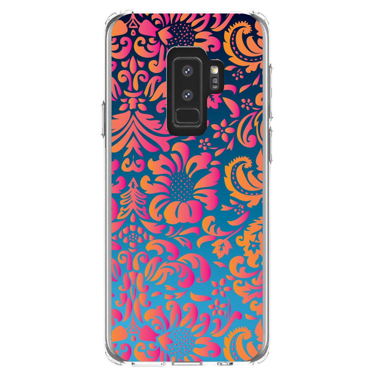 Pink Orange Blue Flower Floral Clear Shockproof iPhone Case, view 20