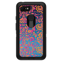 DistinctInk™ OtterBox Defender Series Case for Apple iPhone / Samsung Galaxy / Google Pixel - Pink Orange Blue Flower Floral