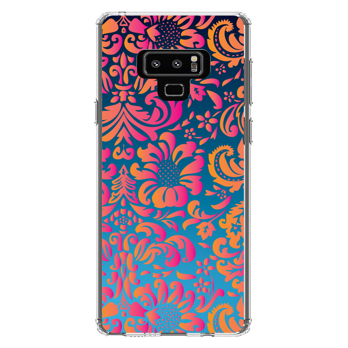 Pink Orange Blue Flower Floral Clear Shockproof iPhone Case, view 11