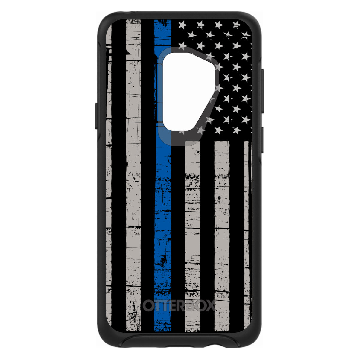 Weathered Thin Blue Line OtterBox Symmetry Case for iPhone & Galaxy, view 9