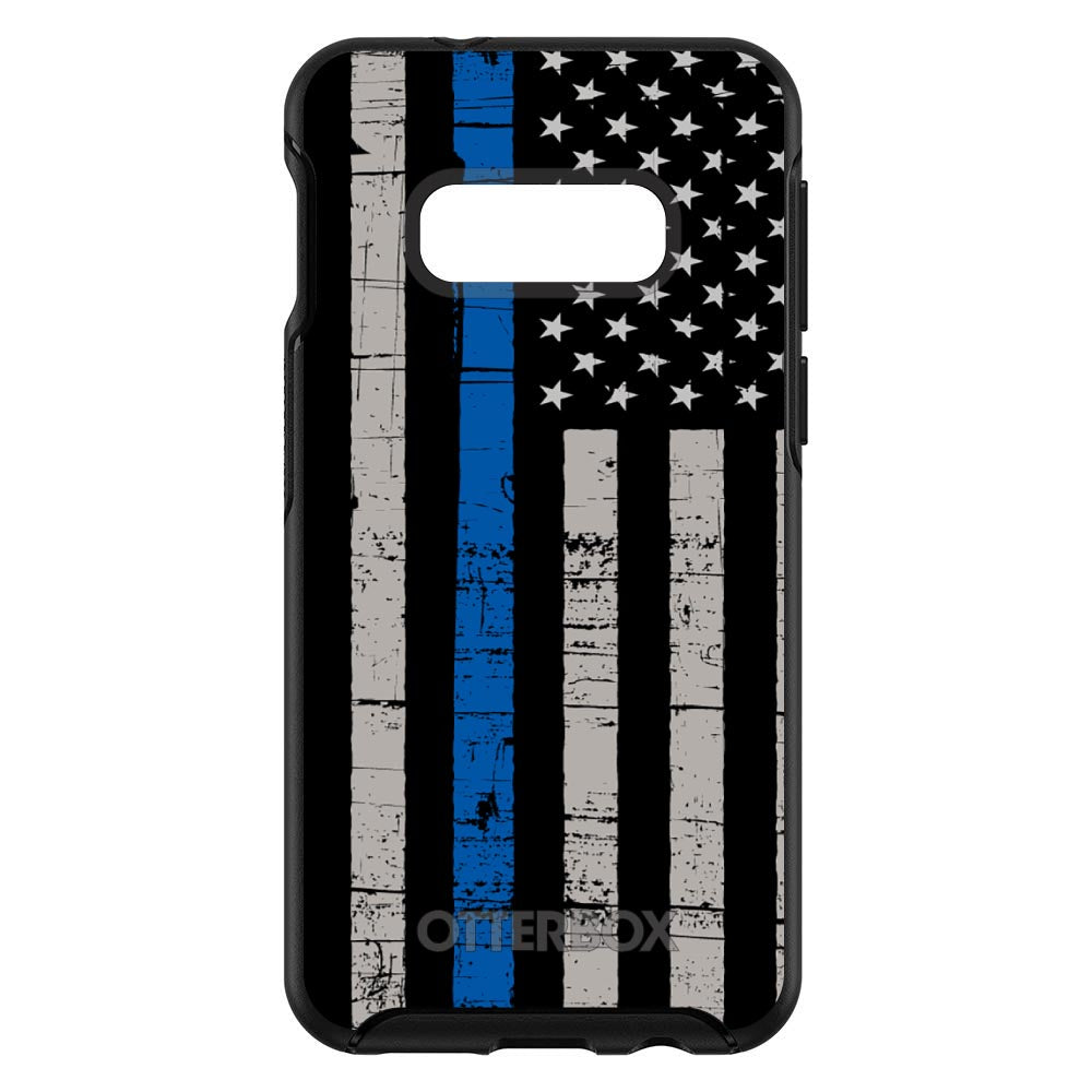 Weathered Thin Blue Line OtterBox Symmetry Case for iPhone & Galaxy, view 7
