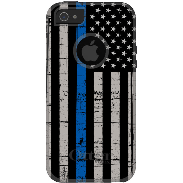 Weathered Thin Blue Line OtterBox Commuter Case for iPhone & Galaxy, view 5
