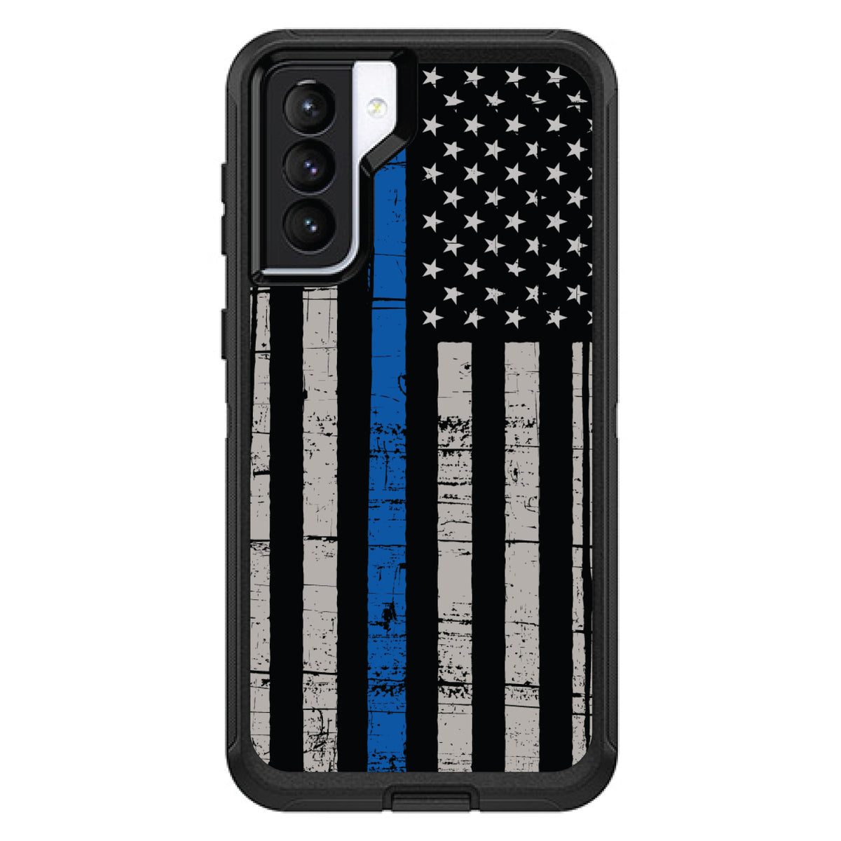 Weathered Thin Blue Line OtterBox Defender Case for iPhone & Galaxy, view 5
