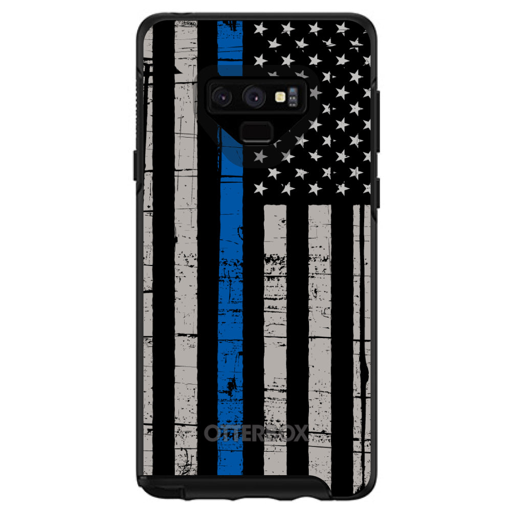 Weathered Thin Blue Line OtterBox Symmetry Case for iPhone & Galaxy, view 13