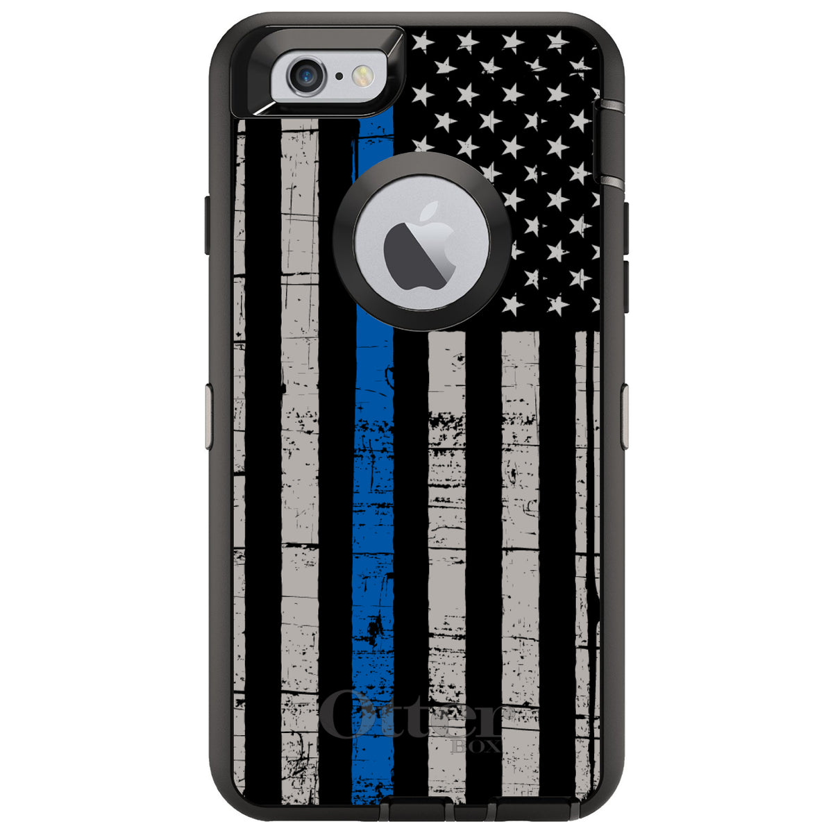 Weathered Thin Blue Line OtterBox Defender Case for iPhone & Galaxy, view 4
