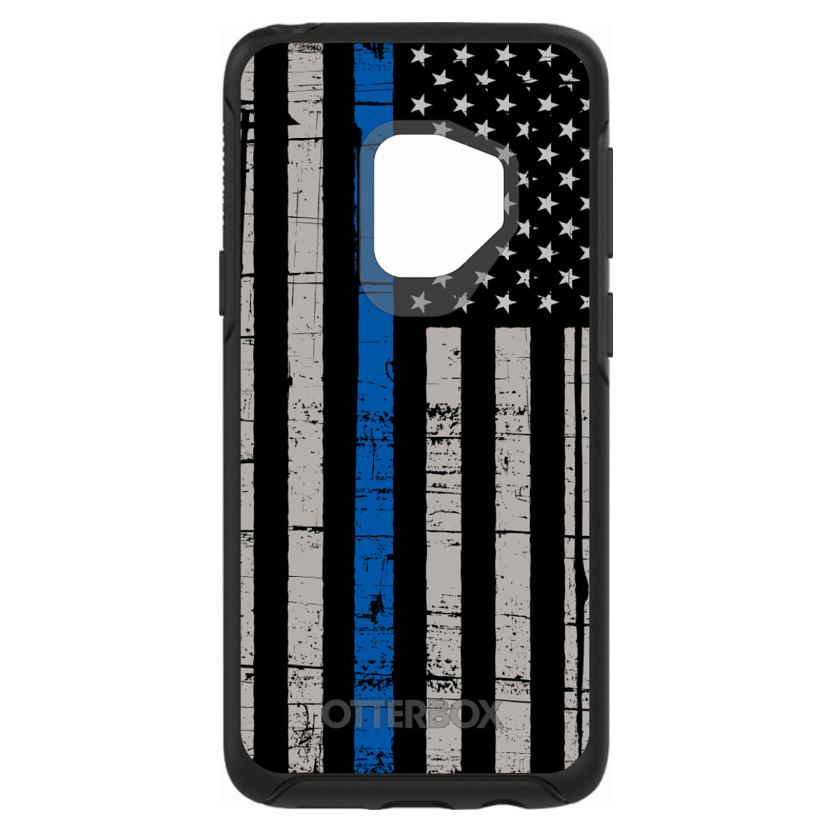 Weathered Thin Blue Line OtterBox Symmetry Case for iPhone & Galaxy, view 8