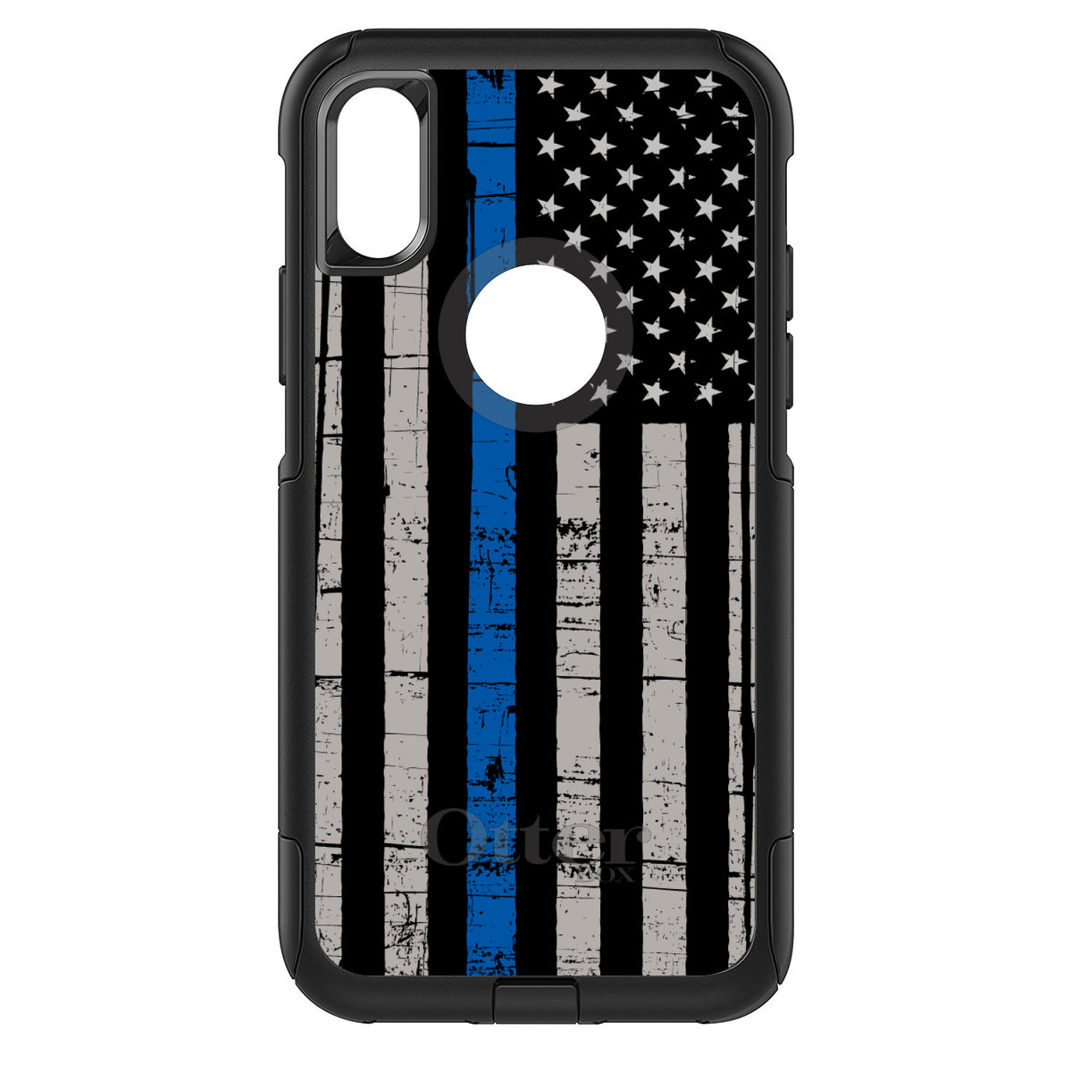 Weathered Thin Blue Line OtterBox Commuter Case for iPhone & Galaxy, view 3