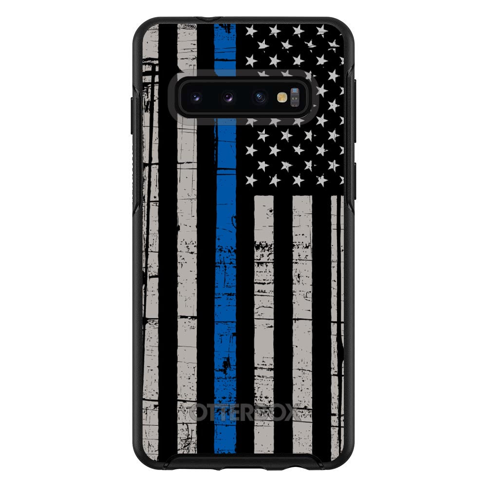 Weathered Thin Blue Line OtterBox Symmetry Case for iPhone & Galaxy, view 6