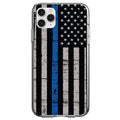 Weathered Thin Blue Line US Flag Clear Shockproof iPhone Case