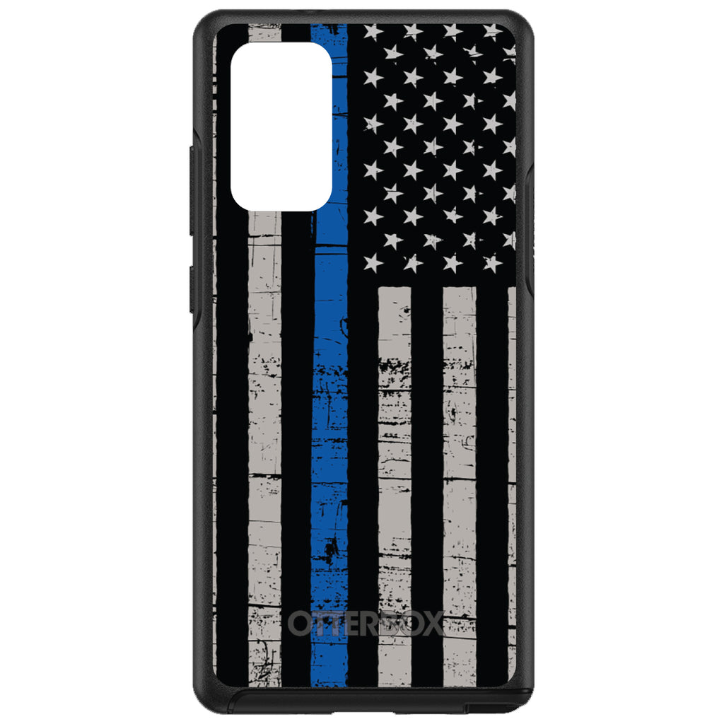 Weathered Thin Blue Line OtterBox Symmetry Case for iPhone & Galaxy, view 10