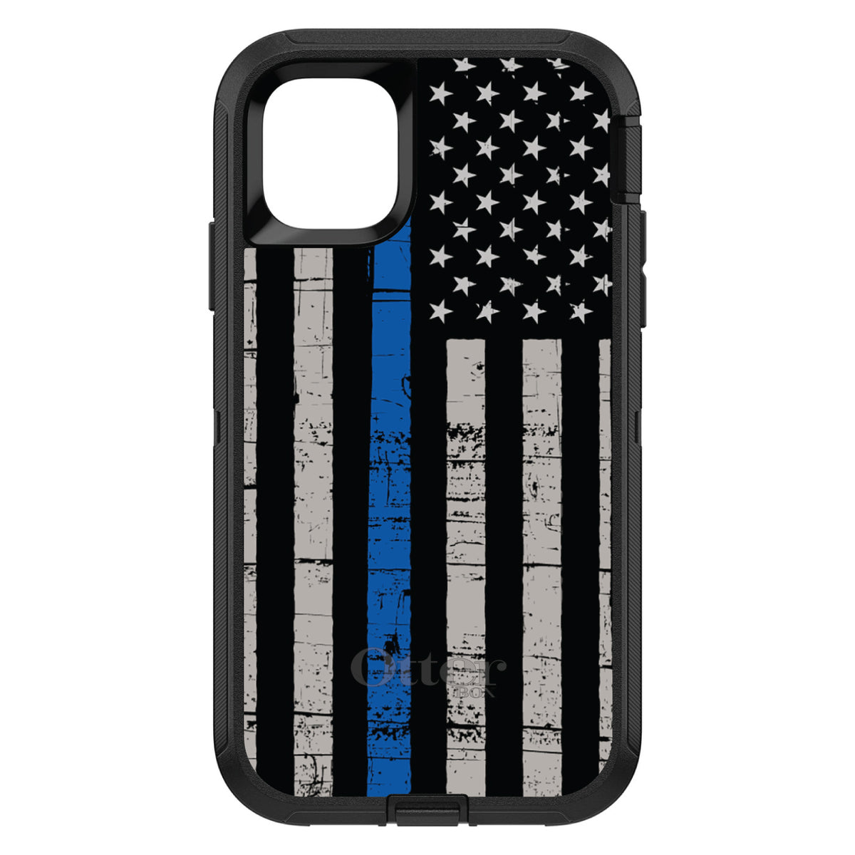 Weathered Thin Blue Line OtterBox Defender Case for iPhone & Galaxy, view 2