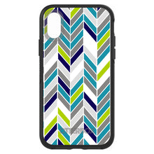 DistinctInk™ OtterBox Symmetry Series Case for Apple iPhone / Samsung Galaxy / Google Pixel - Teal Navy Grey Herringbone
